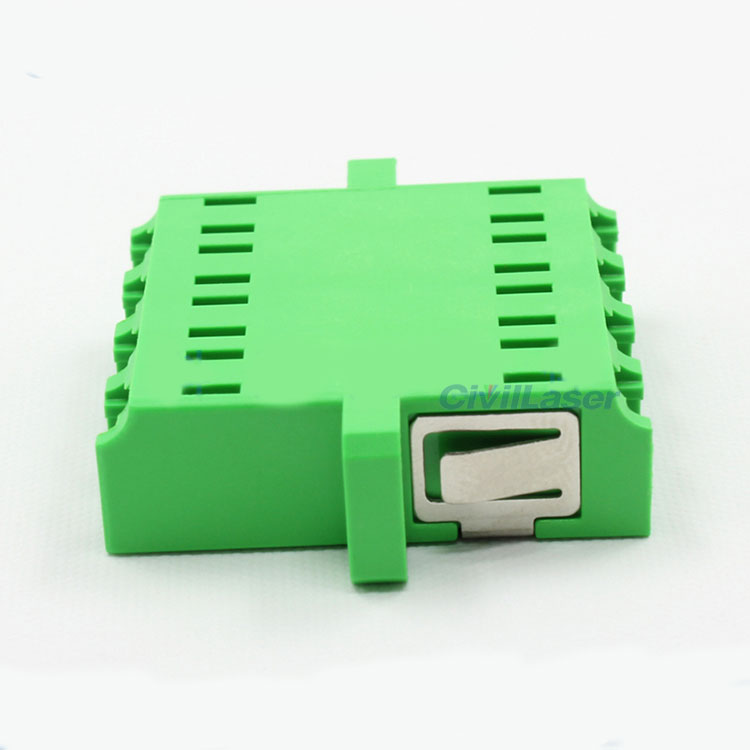 LC Integrated Type Singal Mode Four Core Green Plastic Fiber Optic Adapter